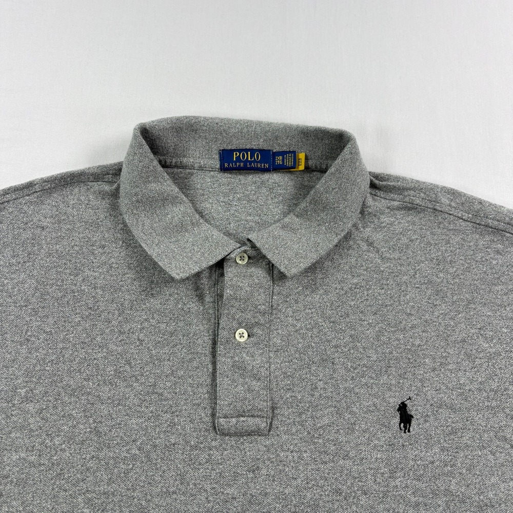 Polo Ralph Lauren Shirt Mens 2XB Big Gray Short Sleeve Cotton Stretch Preppy